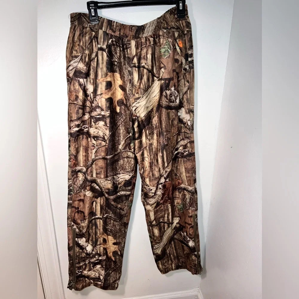 Mossy Oak, L, break up infinity, toggle elastic waist zip wide leg pocketed camo